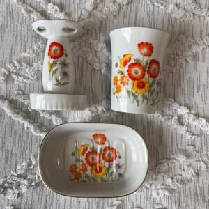 Vintage Takahashi San Francisco Set Soap Dish  Toothbrush‎ Stand Cup